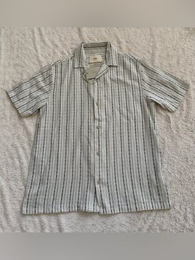 Folk Harris linen blend short sleeve shirt